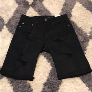 🆕 American Eagle Flex Jean Shorts Ripped Black 26